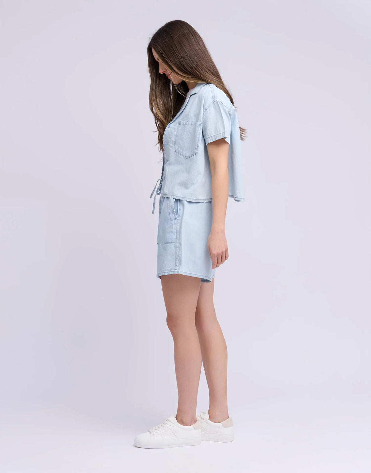 Lucille Chambray Shorts, Cotton by Yoga Jean