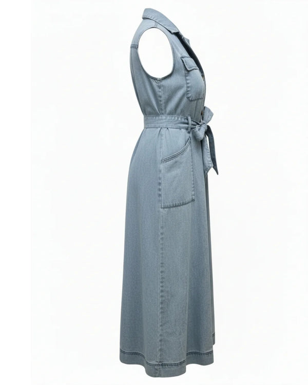 Melody Denim Button Dress by Priv