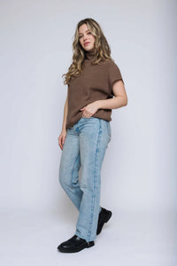 Shawna Cotton Sleeveless Funnel Neck Sweater by Orb