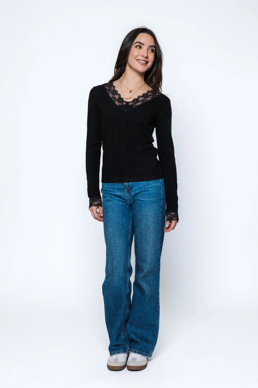 Lily-Lace trim Tee by Orb