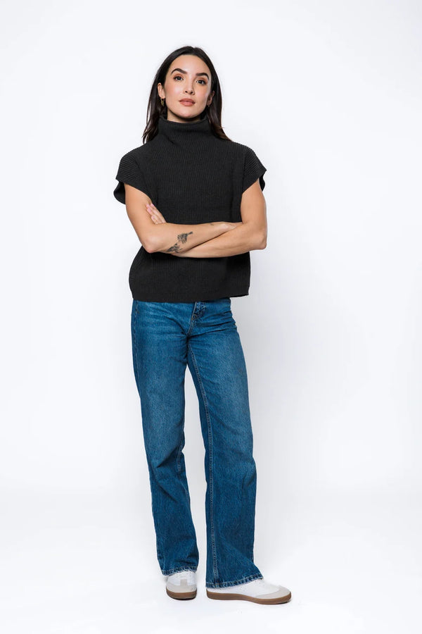 Shawna Cotton Sleeveless Funnel Neck Sweater by Orb