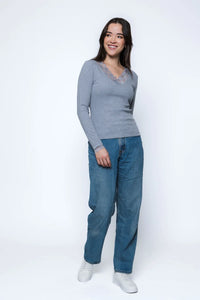 Lily-Lace trim Tee by Orb