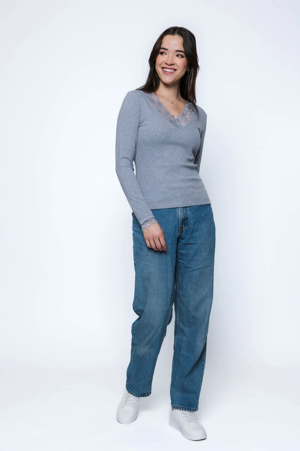 Lily-Lace trim Tee by Orb