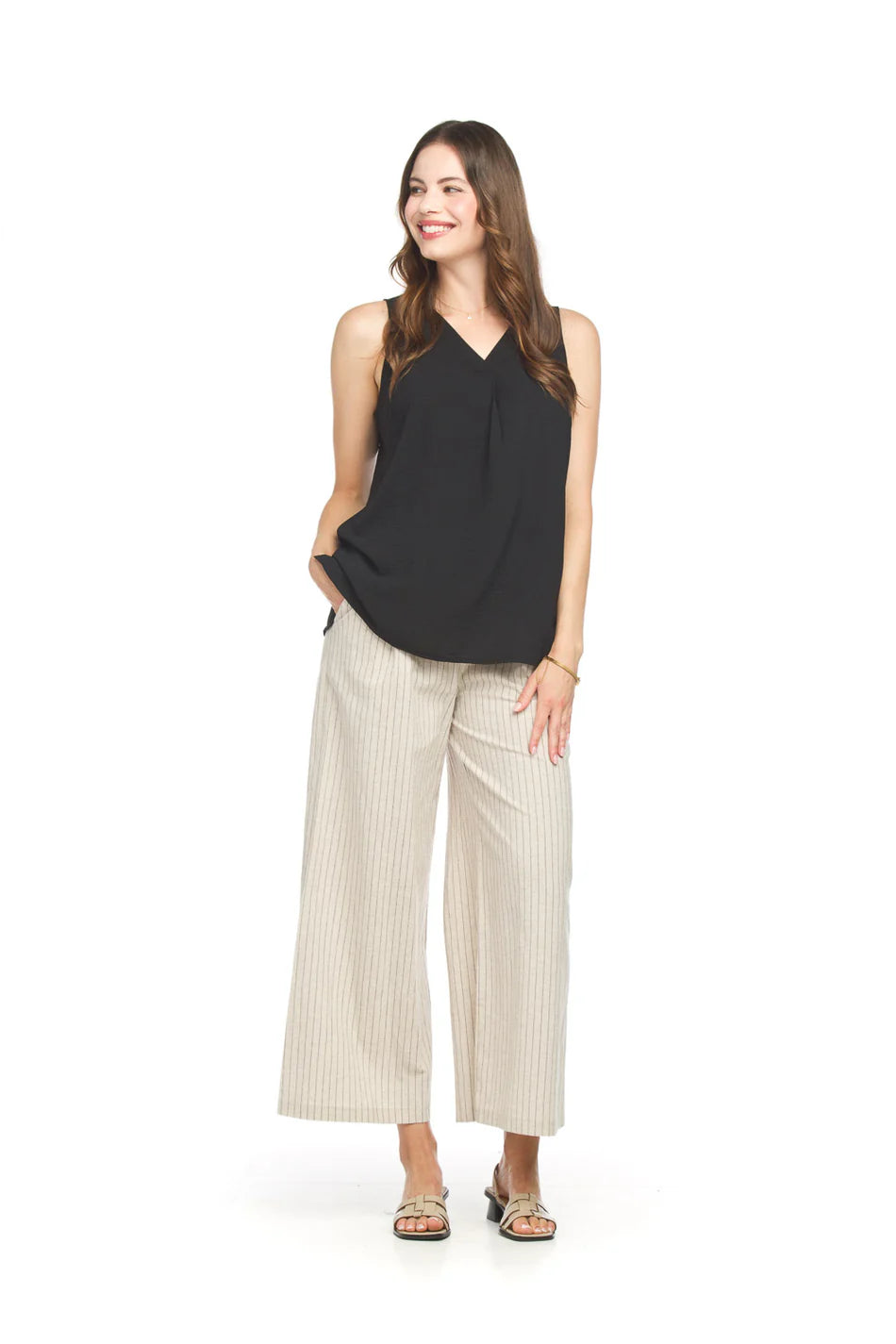 Striped Linen Blend Pants By Papillon