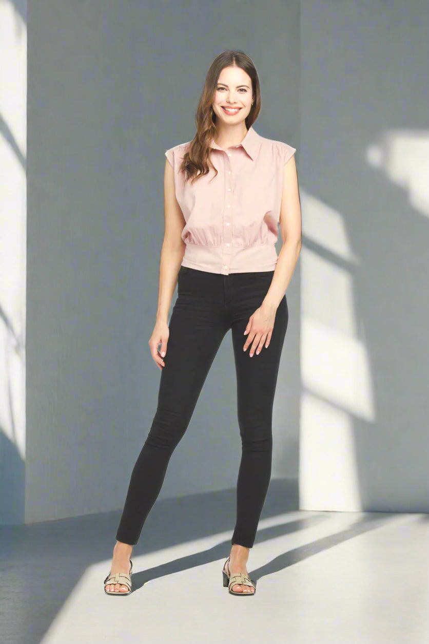 Button Front Blouse by Papillon