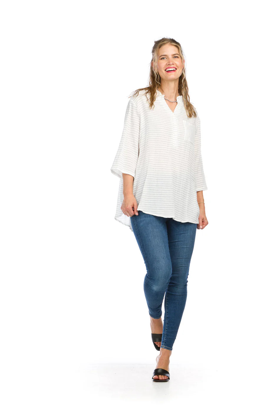 Striped Cotton Double Top by Papillon
