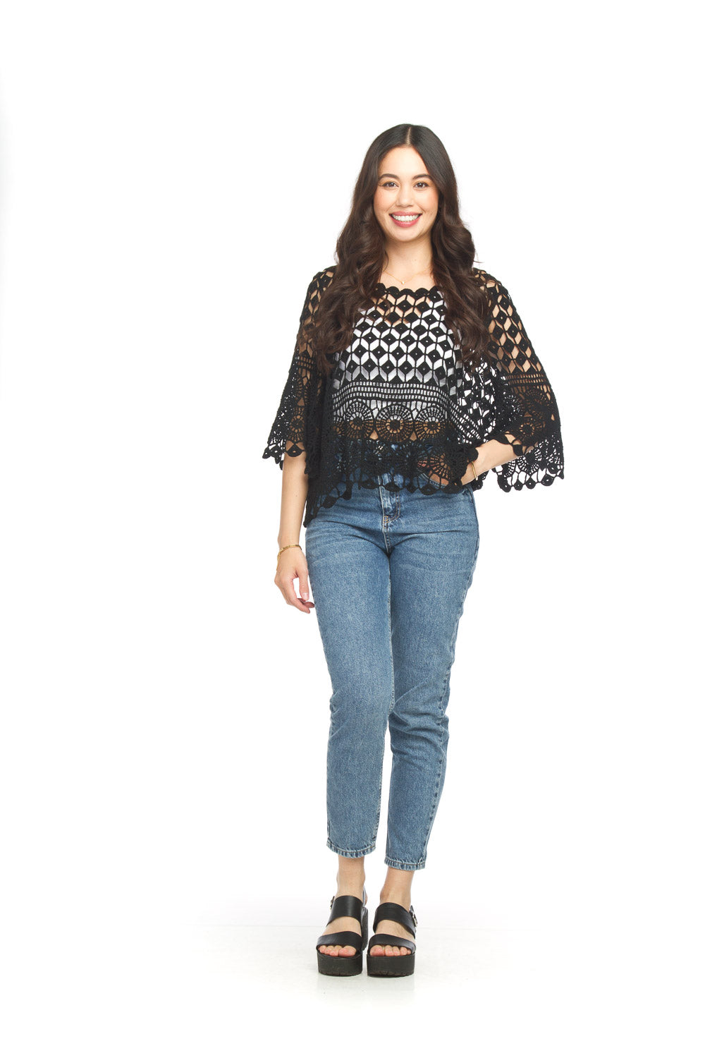 Cropped Lace Pullover Crochet Top by Papillon