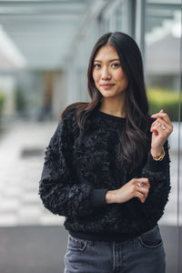 3D Floral Knit Sweater by Papillon