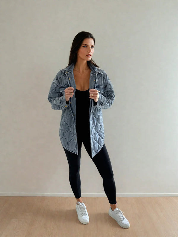 Leni Quilted Denim Jacket by Priv