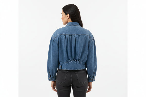 Roxanne Cotton Denim Jacket by Priv