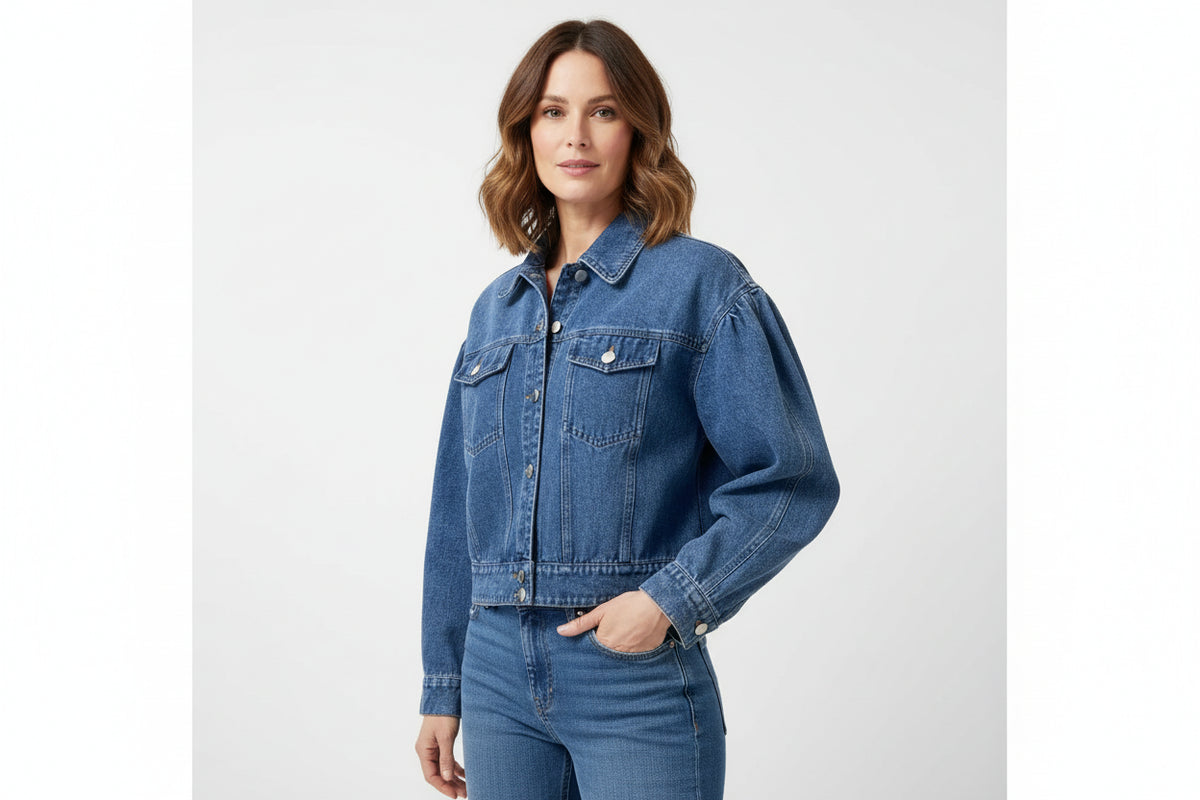 Roxanne Cotton Denim Jacket by Priv