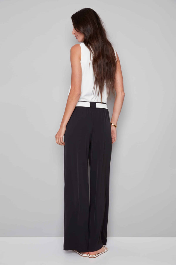 Belted Wide leg Vegan Silk Pant by ILTM