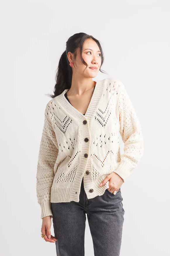 Crochet Button Front Cardigan by Papillon