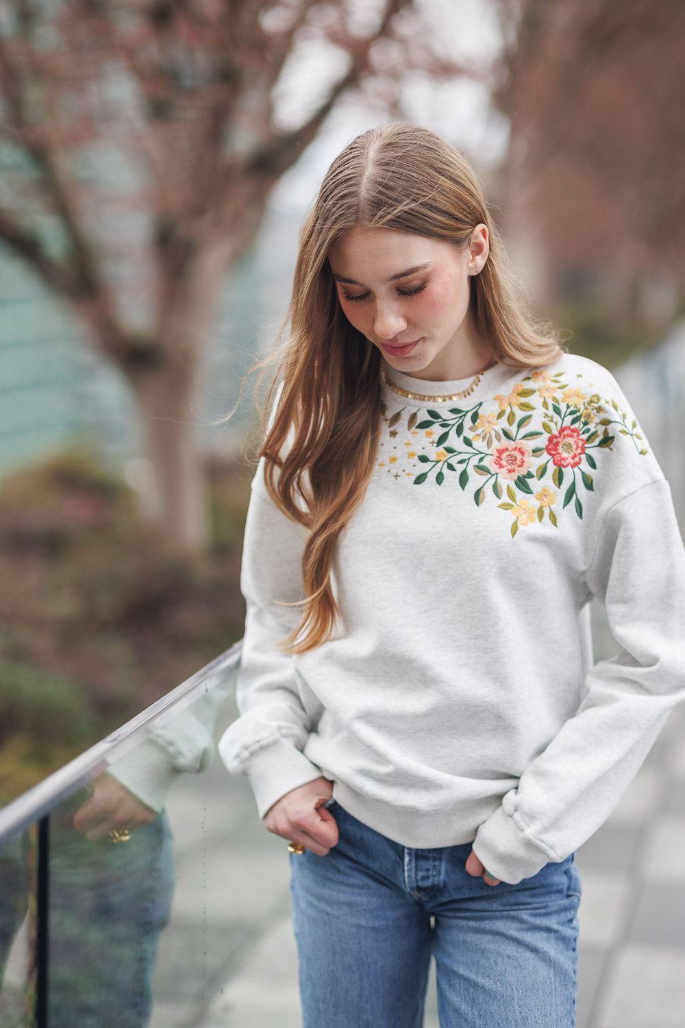 Embroidered Cotton Sweatshirt by Papillon