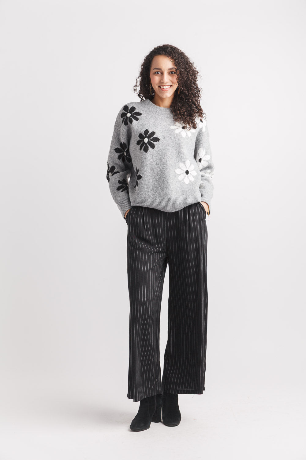 Striped Pants With Elastic Waste by Papillon