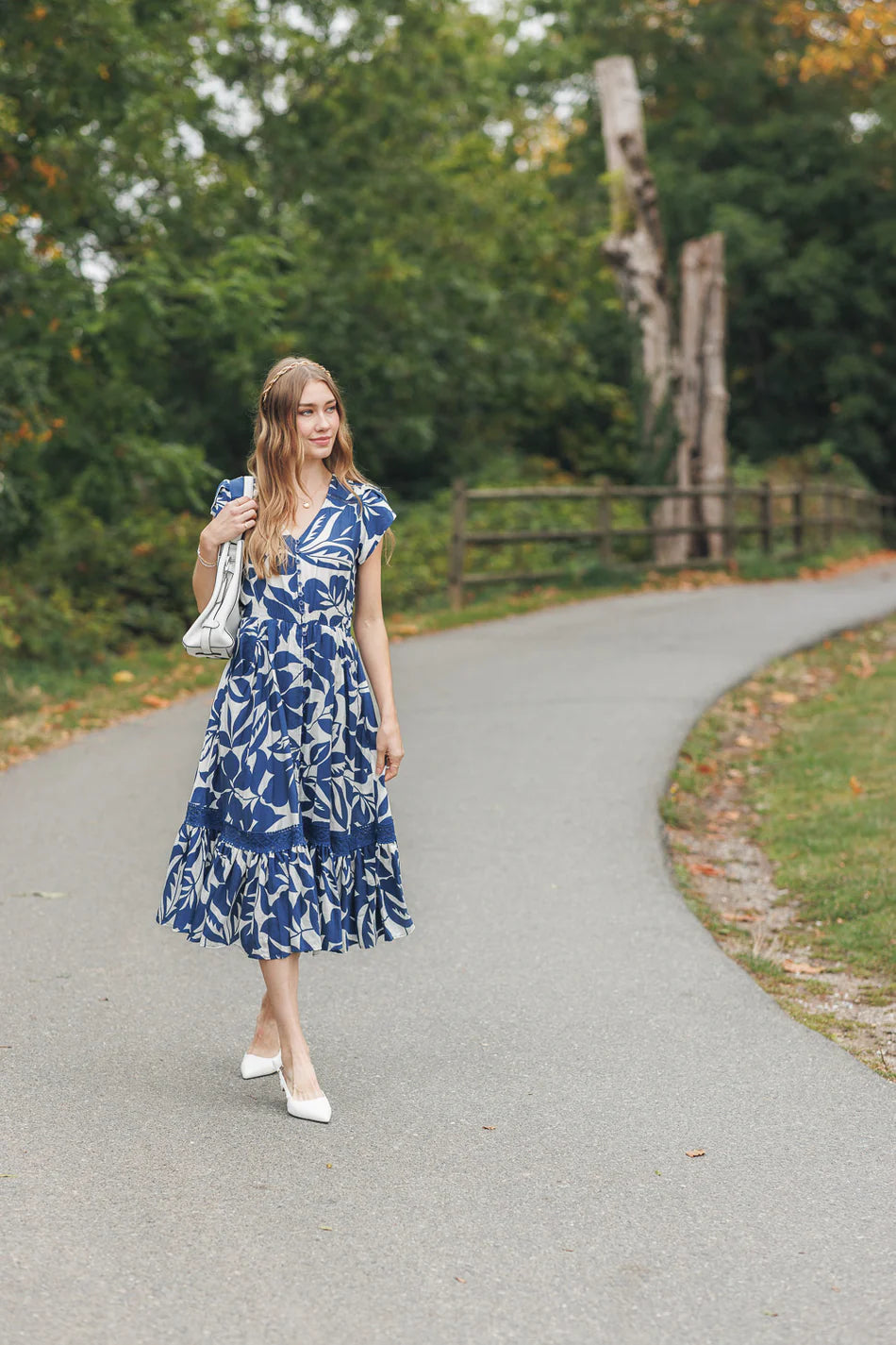 Floral Short Sleeve Dress by Papillon