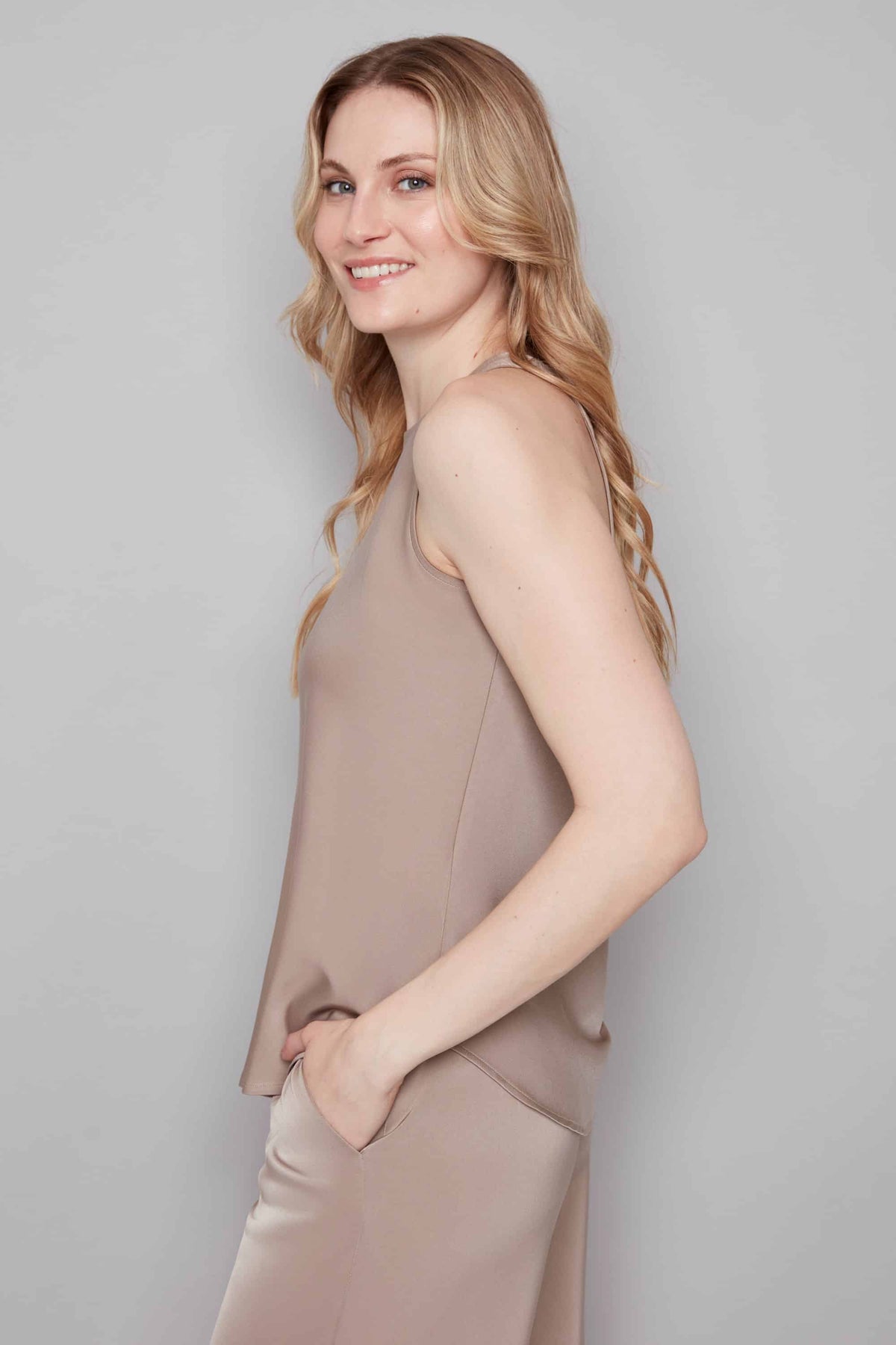 Solid Belize Satin Tank by ILTM