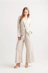 Striped Linen Blazer by Papillon