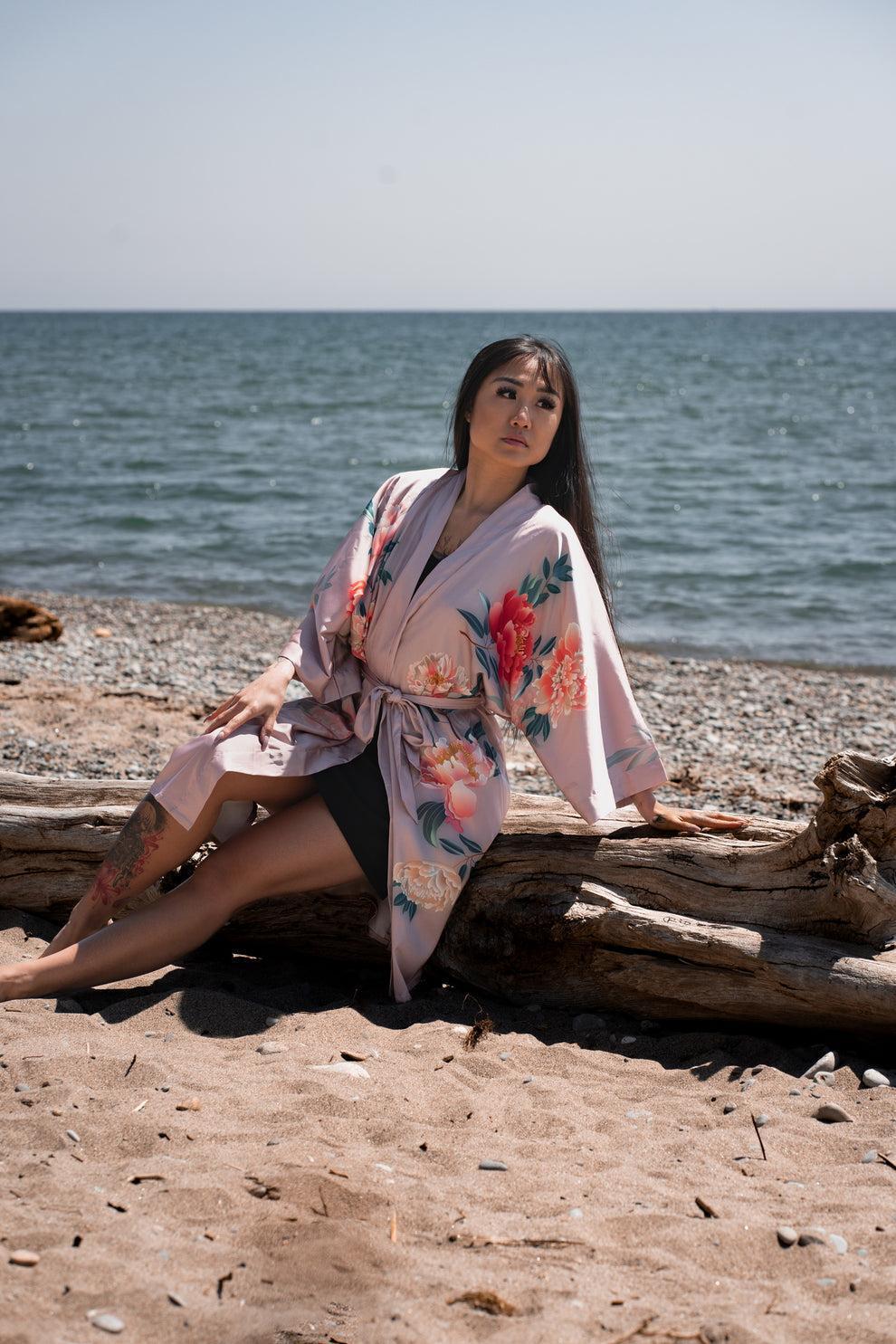 Shop TKS - Angel Blush Pink Short Kimono Robe