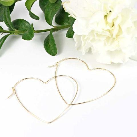 TMD Jewerllry - Large Gold Heart Hoops