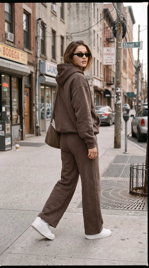 Linden Hoodie Relaxed Fleece Cotton Pullover by Priv