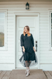 Two Piece Pleated Dress Sweater by Me & Gee