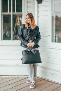 Vegan Leather Jacket with Ruffle by Papillon