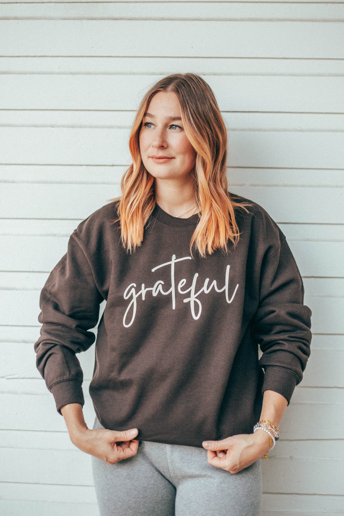 Grateful Classic Crew Neck Sweatshirt By Blonde Ambition
