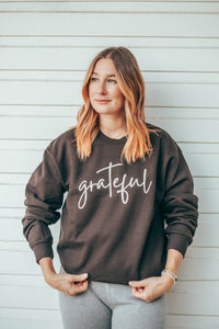 Grateful Classic Crew Neck Sweatshirt By Blonde Ambition
