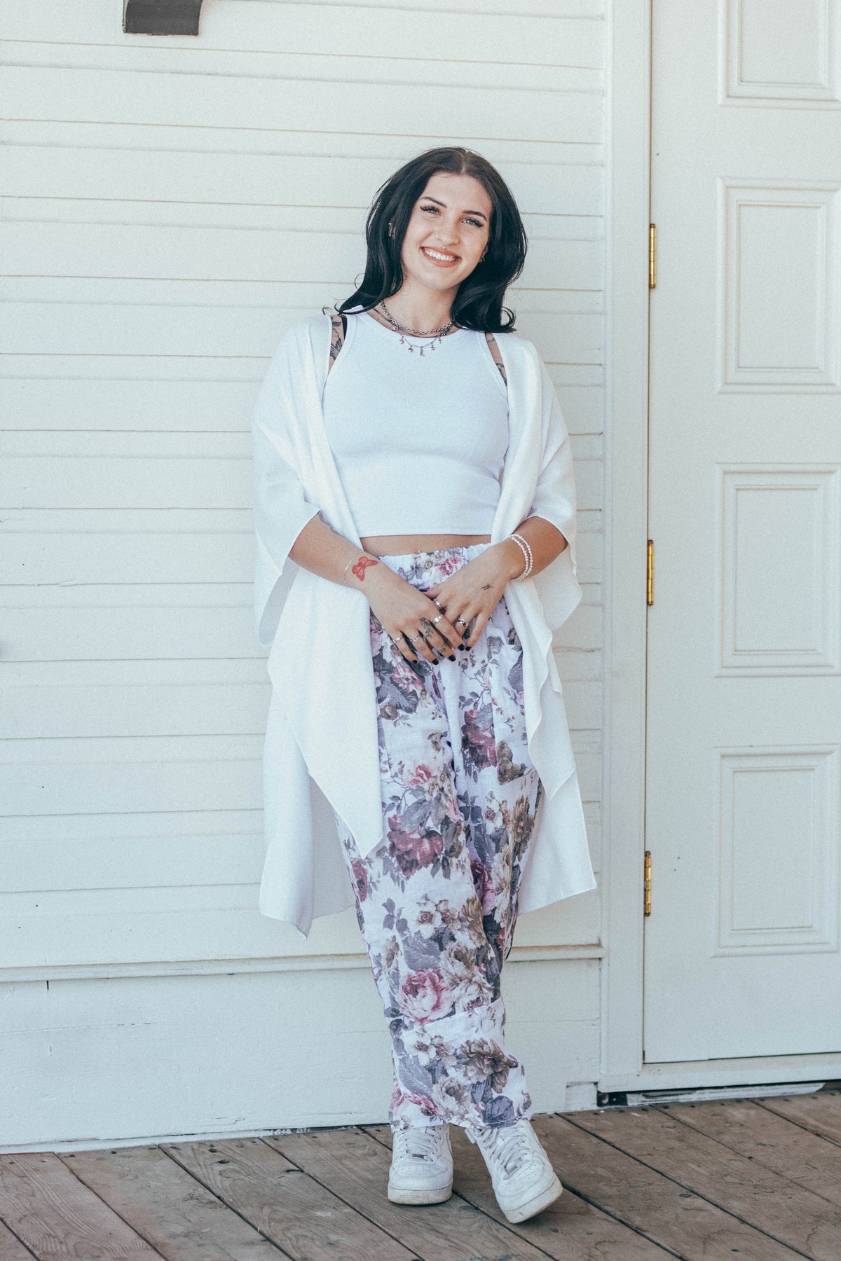 Vintage Floral Print Pull on Pant by Me & Gee