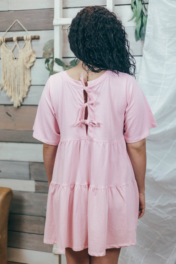 Tiered T-Shirt Dress with Bows by Brunette the Label