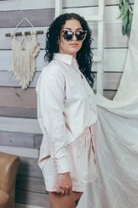 Chambray Button Up with Pearl Snaps by Brunette the Label