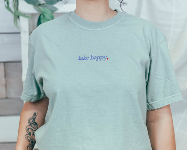 Lake Happy Embroidered Tee by Petitrue