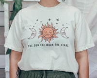 Celestial Tee, The Sun Moon Stars by Petitrue