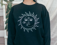 Celestial Sun Moon Crewneck Sweatshirt by Petitrue