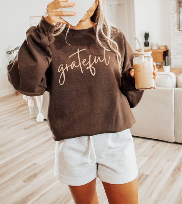 Grateful Classic Crew Neck Sweatshirt By Blonde Ambition