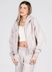 Recycled Cotton Fleece Zip Hoodie by C'est Moi