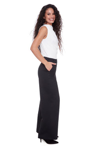 Audrey Striped Ponte Wide-Leg Full-Length Pant by ILTM