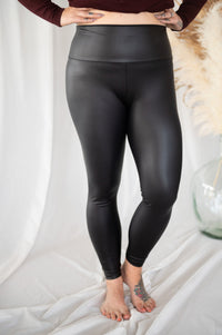 Lost In Layers -Oil Slick Faux Leather Leggings