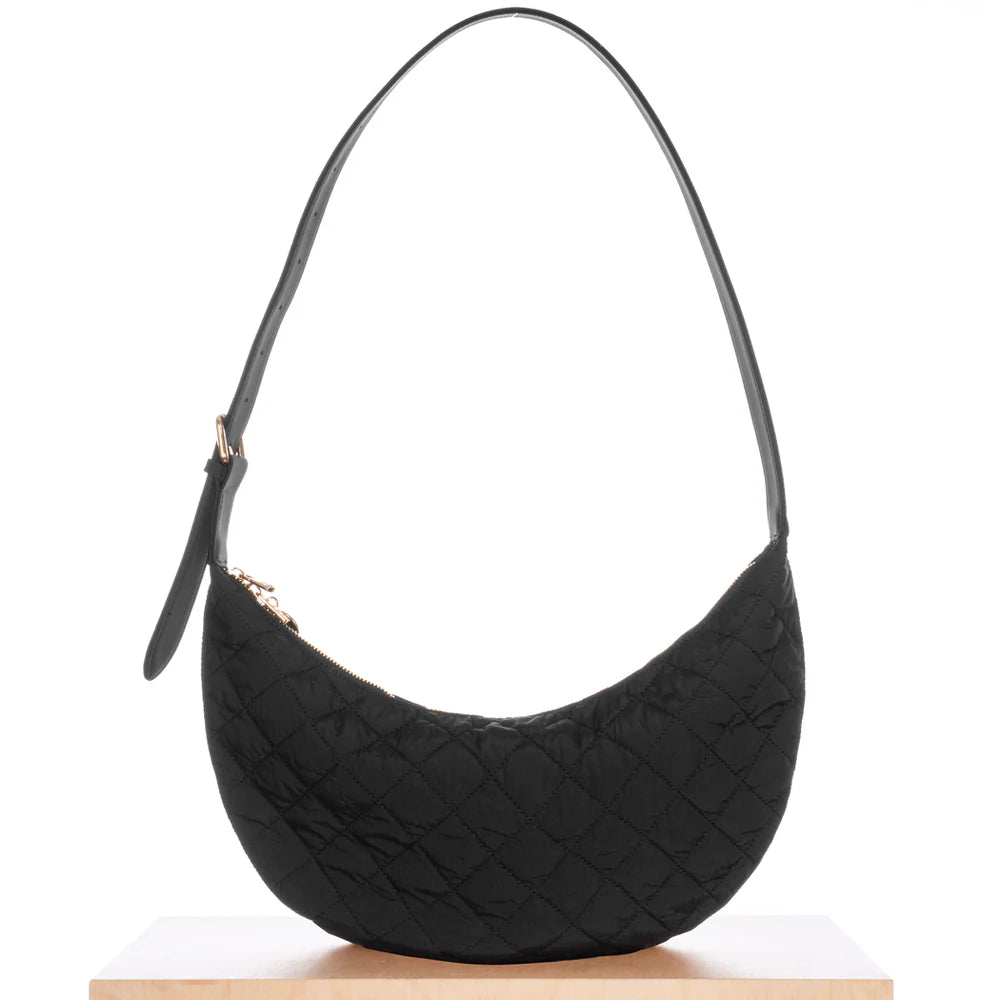 Ela - Slouchy crossbody quilted bag black